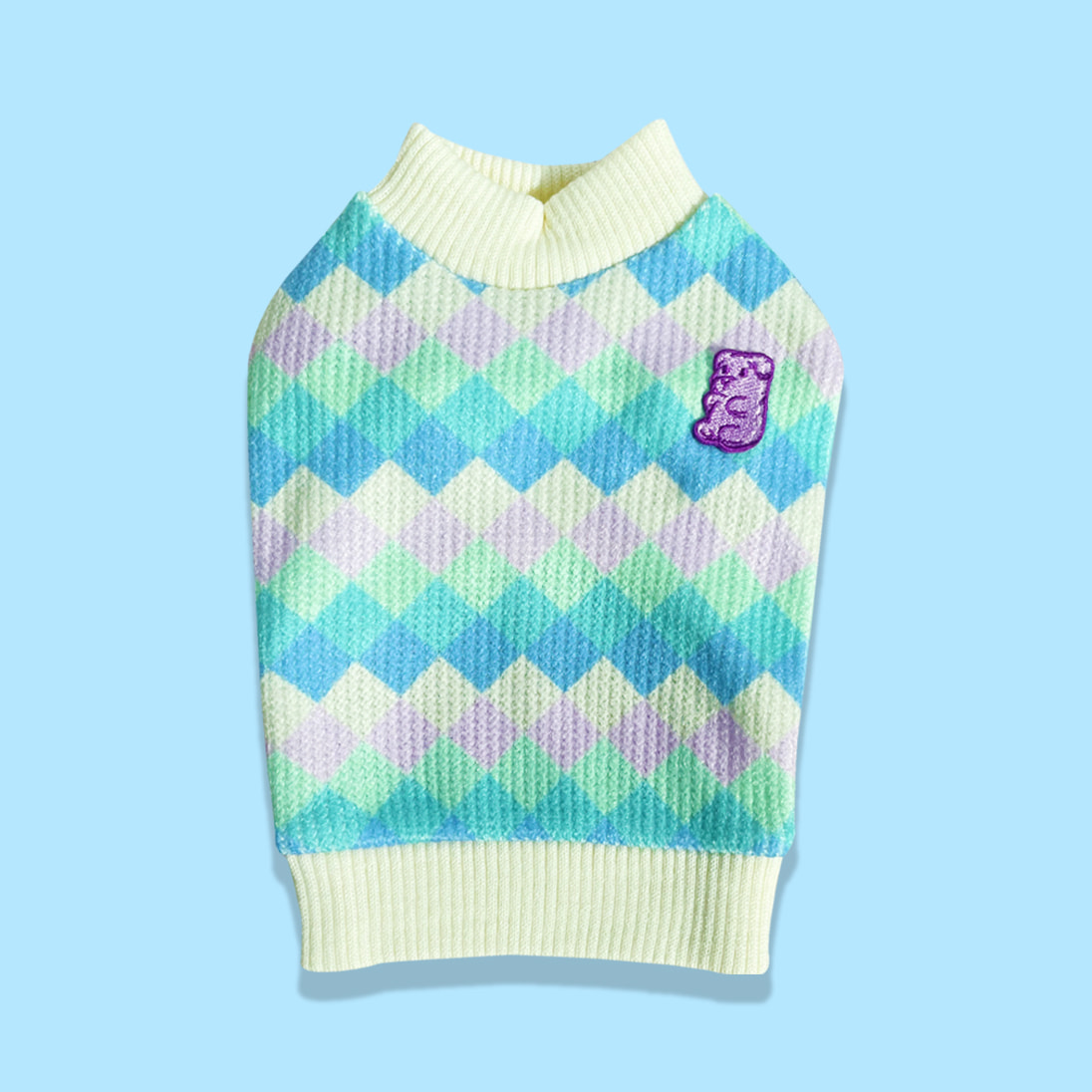 Macaron Knit Vest [Blueberry Cream]