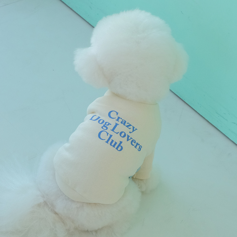 (반려동물용) Crazy Dog Lovers Club DOG Sweatshirt [Ivory] 20% OFF