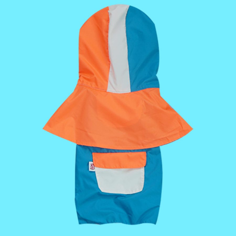 Color Block Poncho Raincoat [Orange Soda]