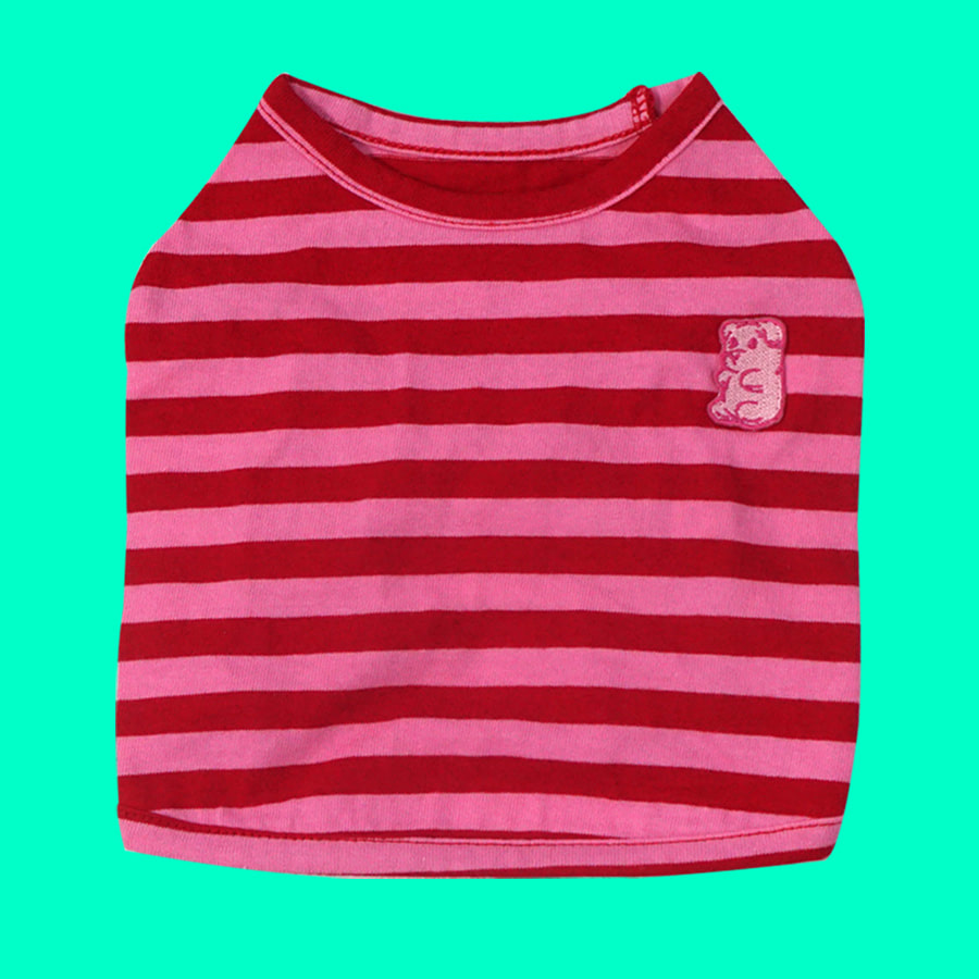 Cartoon Stripe Crop Top [PinkPanther/PinkRed]