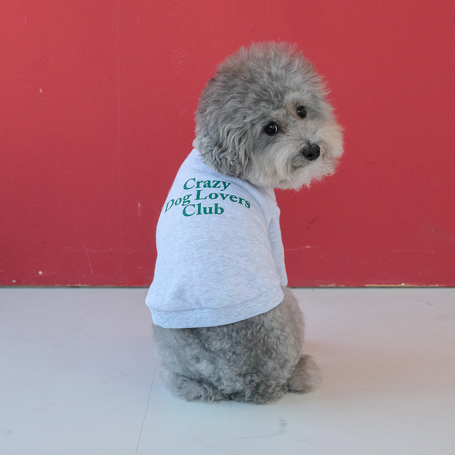 (반려동물용) Crazy Dog Lovers Club DOG Sweatshirt  [Melange Gray]