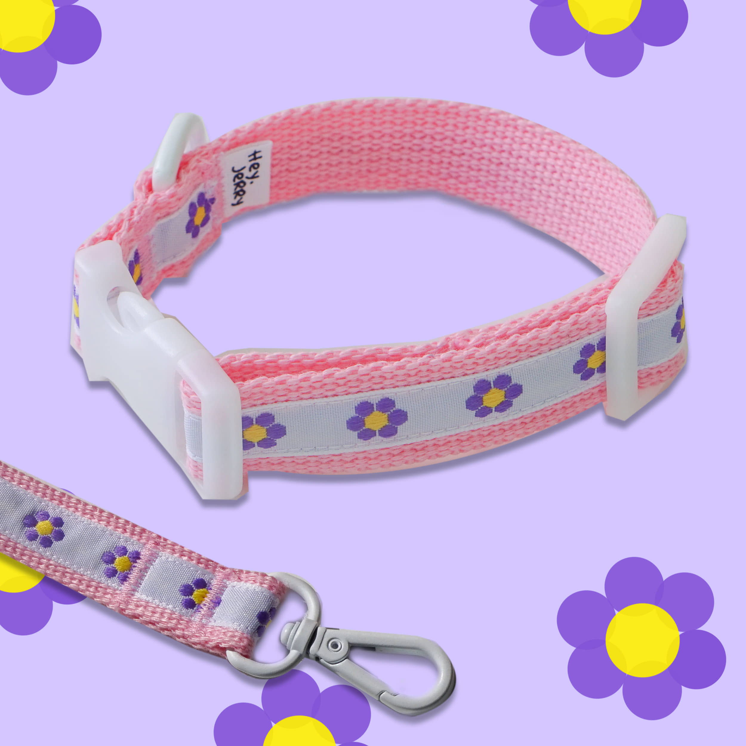 Baby Flower Collar / leash (Pink)