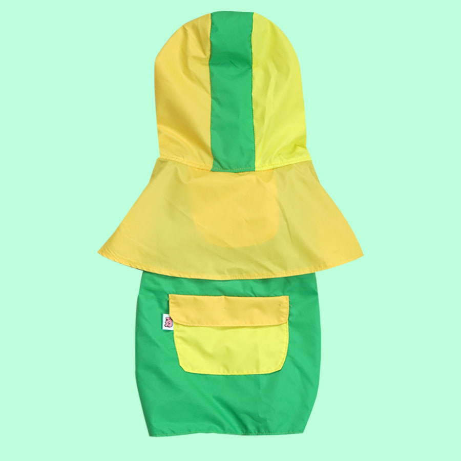 Color Block Poncho Raincoat [Lemon Lime]